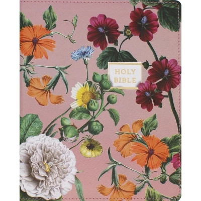 Niv, Artisan Collection Bible, Large Print, Leathersoft, Blush Floral, Red Letter, Comfort Print - (Leather Bound) | Target