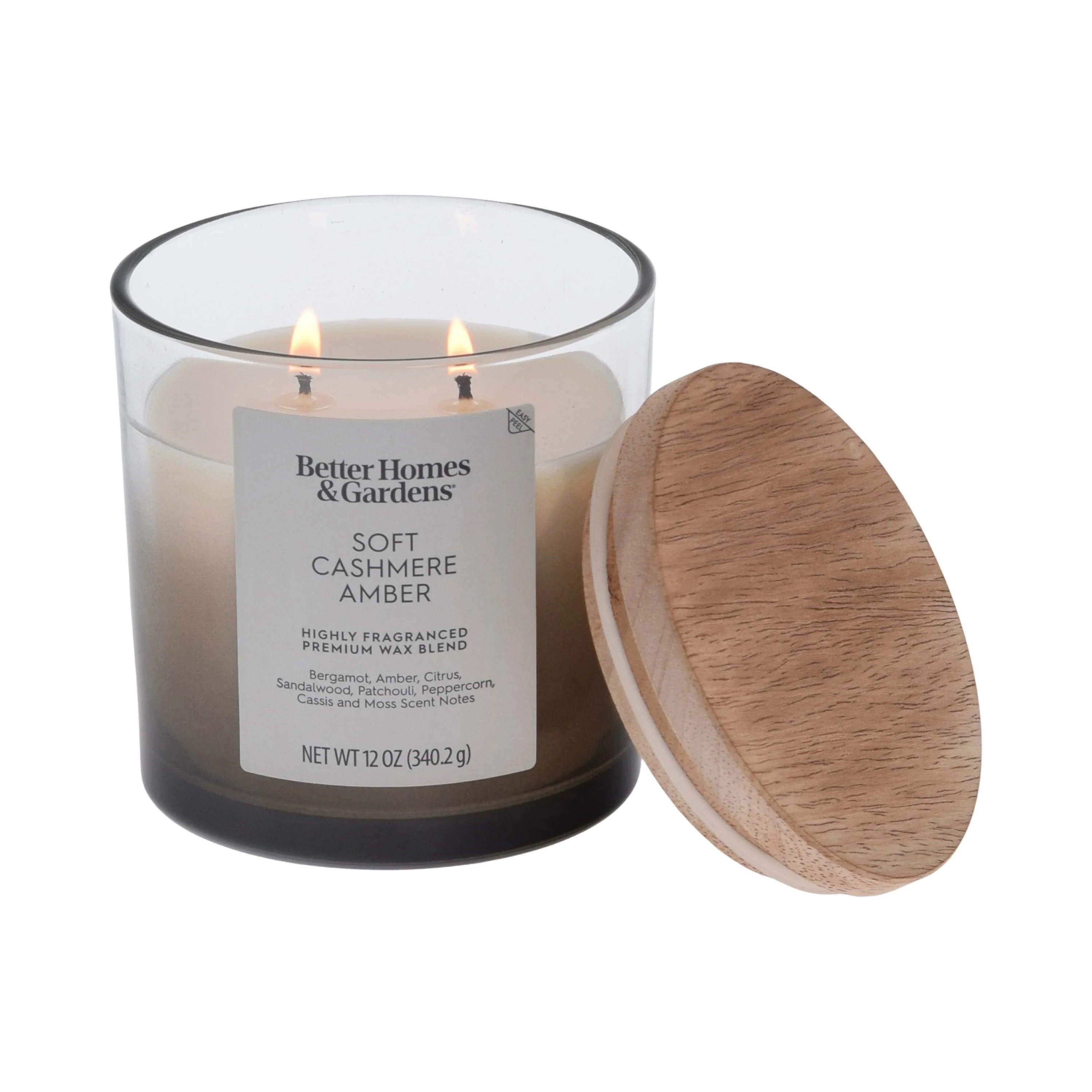 Better Homes and Gardens Soft Cashmere and Amber Scented 2-Wick Ombre Jar Candle 12oz. - Walmart.... | Walmart (US)