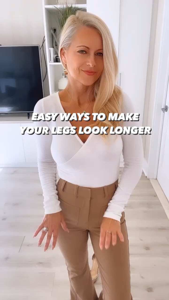 ✨Here are a few subtle styling tips on how to appear taller & leaner. ✨

1. High waisted pants/skirts (bonus if they are flared)
2. Shoes that are skin toned or match your pants. (Bonus if they have a pointed toe)
3. Pencil skirts that hit below the knee (bonus if there are vertical details)

All these style ideas help to keep the eyes moving up and down instead of horizontally!