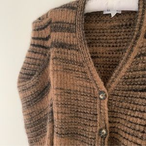 Naadam Puff Sleeve Brown Alpaca Blend Cottagecore Cardigan Sz XS | Poshmark