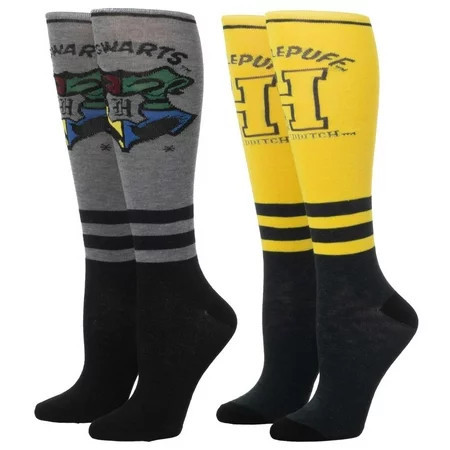 Harry Potter Hufflepuff Juniors Knee-High 2-Pack Socks for Women | Walmart (US)