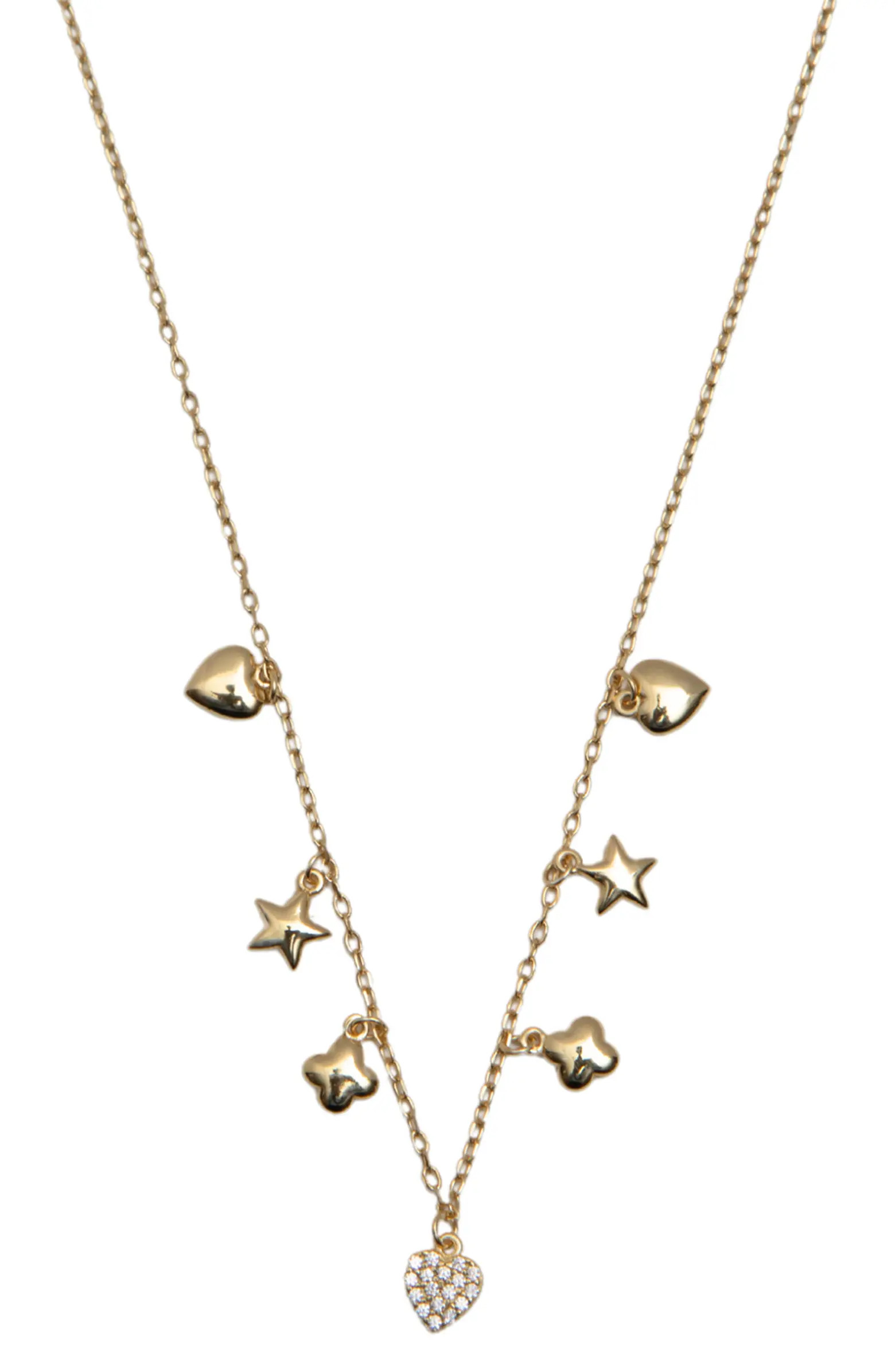 18K Gold Plate Sterling Silver Frontal Charm Necklace | Nordstrom