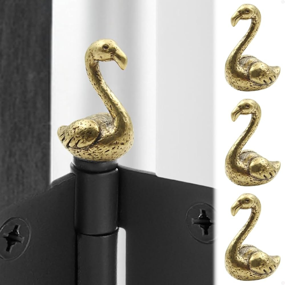 Brass Flamingo Hinge Heads Decorative Topper Set of 3 - Magnetic Hinge Head Toppers Gift - Whimsi... | Amazon (US)