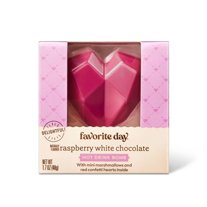 Valentine's Raspberry Chocolate Heart Hot Cocoa Bomb - 1.7oz - Favorite Day™ | Target