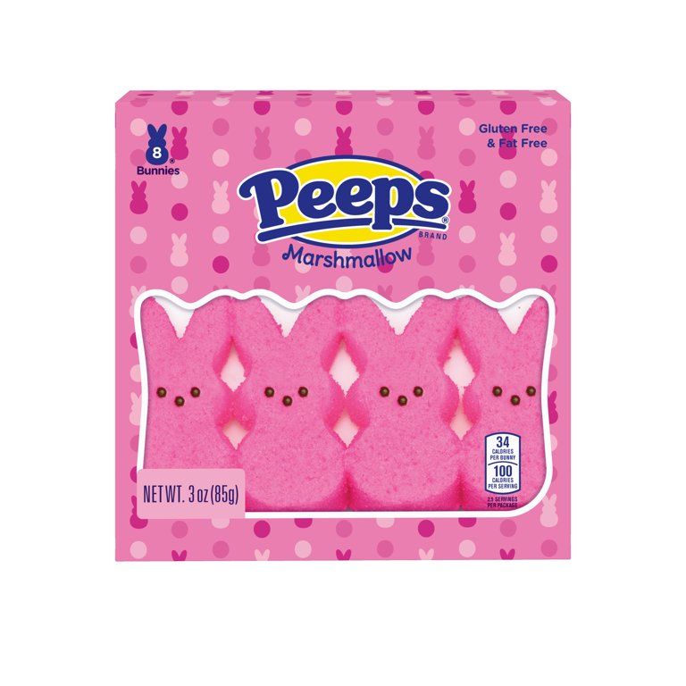 PEEPS, Pink Marshmallow Bunnies Easter Candy, 8ct. (3.0 oz.) | Walmart (US)