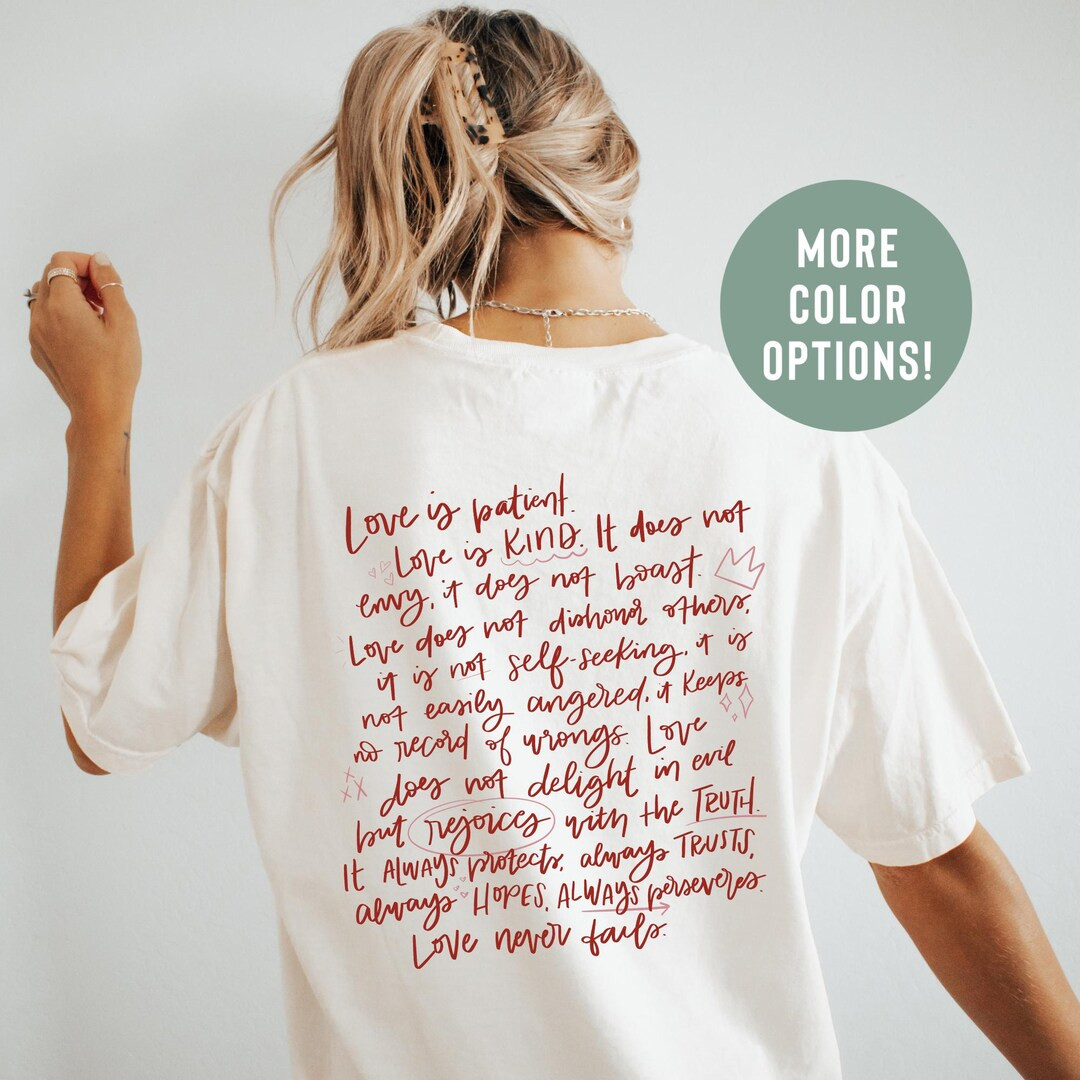 1 Corinthians 13 Shirt Valentines Bible Verse Shirt Christian Streetwear Women's Valentines Day S... | Etsy (US)