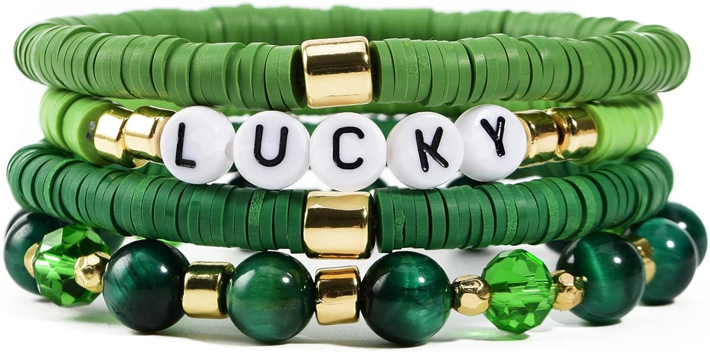 Heishi Bracelets for Women Clay Beaded Stretch Bracelets Stackable Crystal Stone Beaded Stretch G... | Amazon (US)