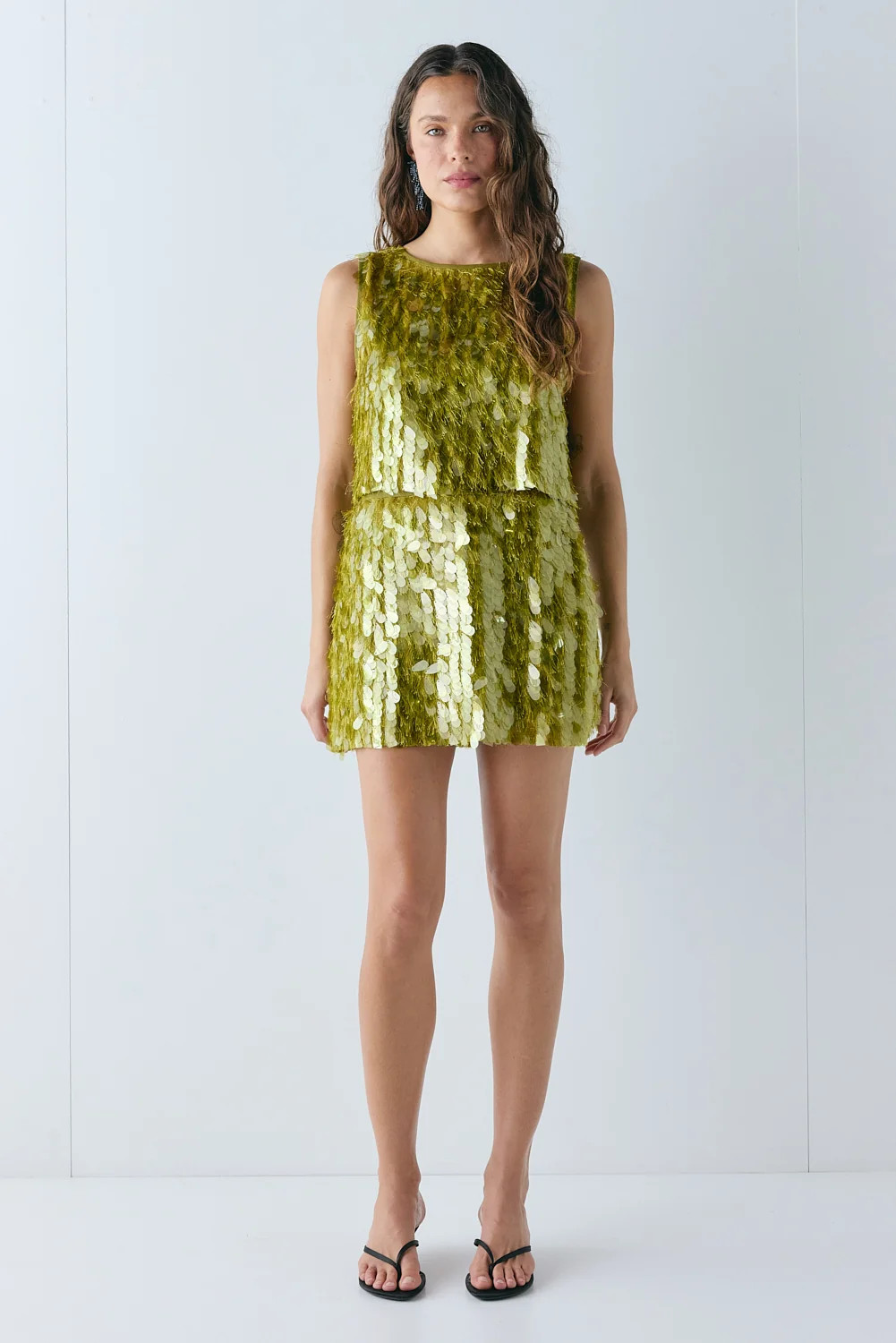 Gwen Sequin Top Chartreuse | VRG Grl