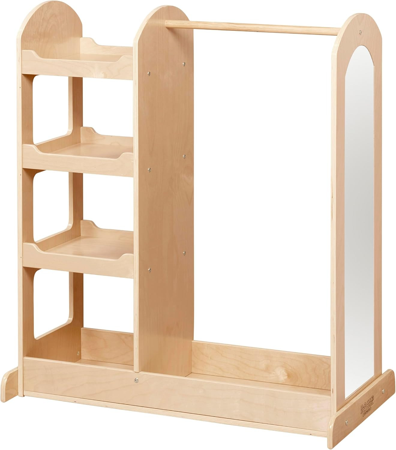 Back2School Express Double-Sided Dress-Up Center with Mirror, Clothes Rack, Natural | Amazon (US)