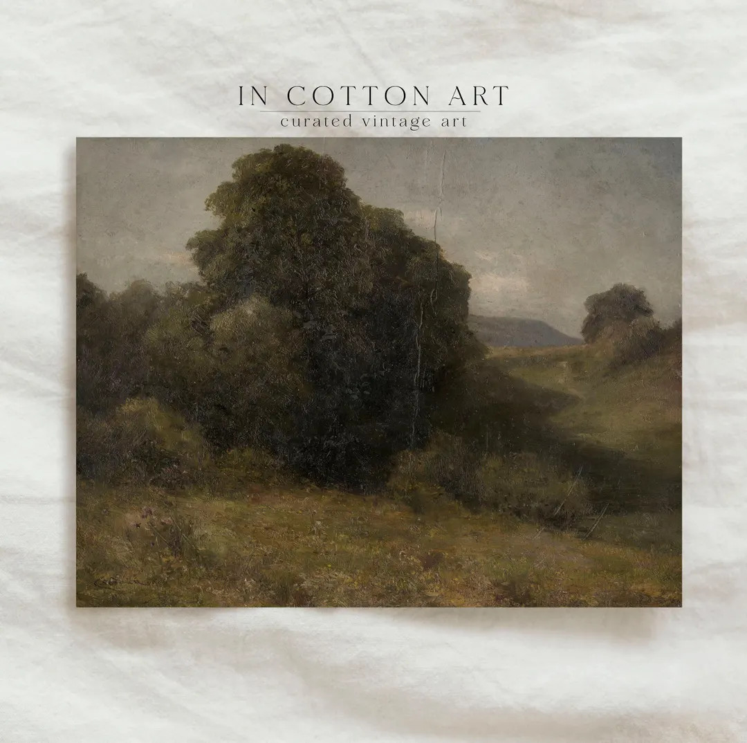 Vintage Green Moody Nature Landscape / Dark Scenery Art PRINTABLE / Antique Farmhouse Wall Decor ... | Etsy (US)