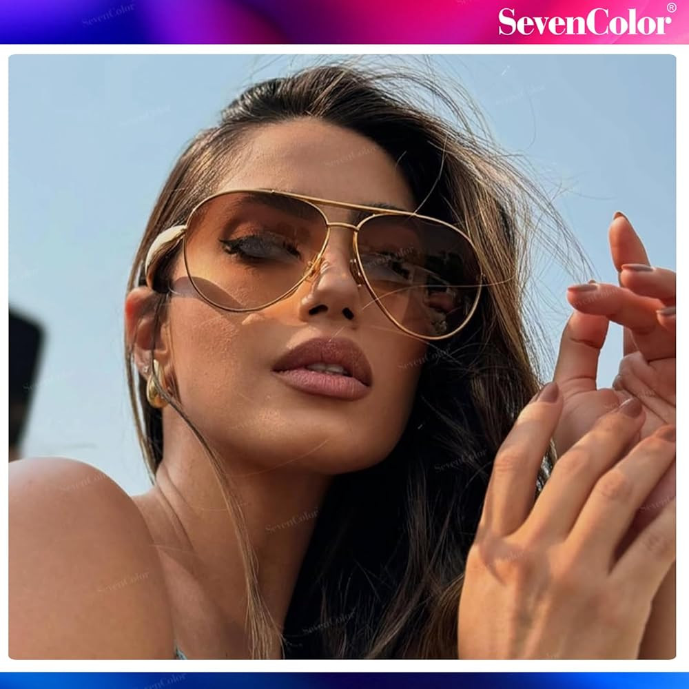 Trendy Oversized Aviator Sunglasses for Women Men 2026 Gold Big Aviators Sun Glasses 70s Retro Sh... | Amazon (US)