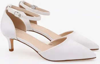 Farah Satin pointed toe Kitten Low Heel Wedding Shoes | Nordstrom