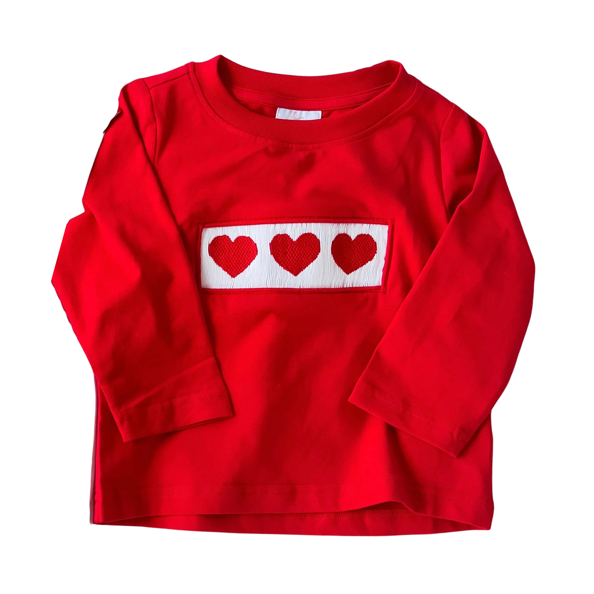 Red Heart Smocked Boy Shirt | Lillie & Lilah