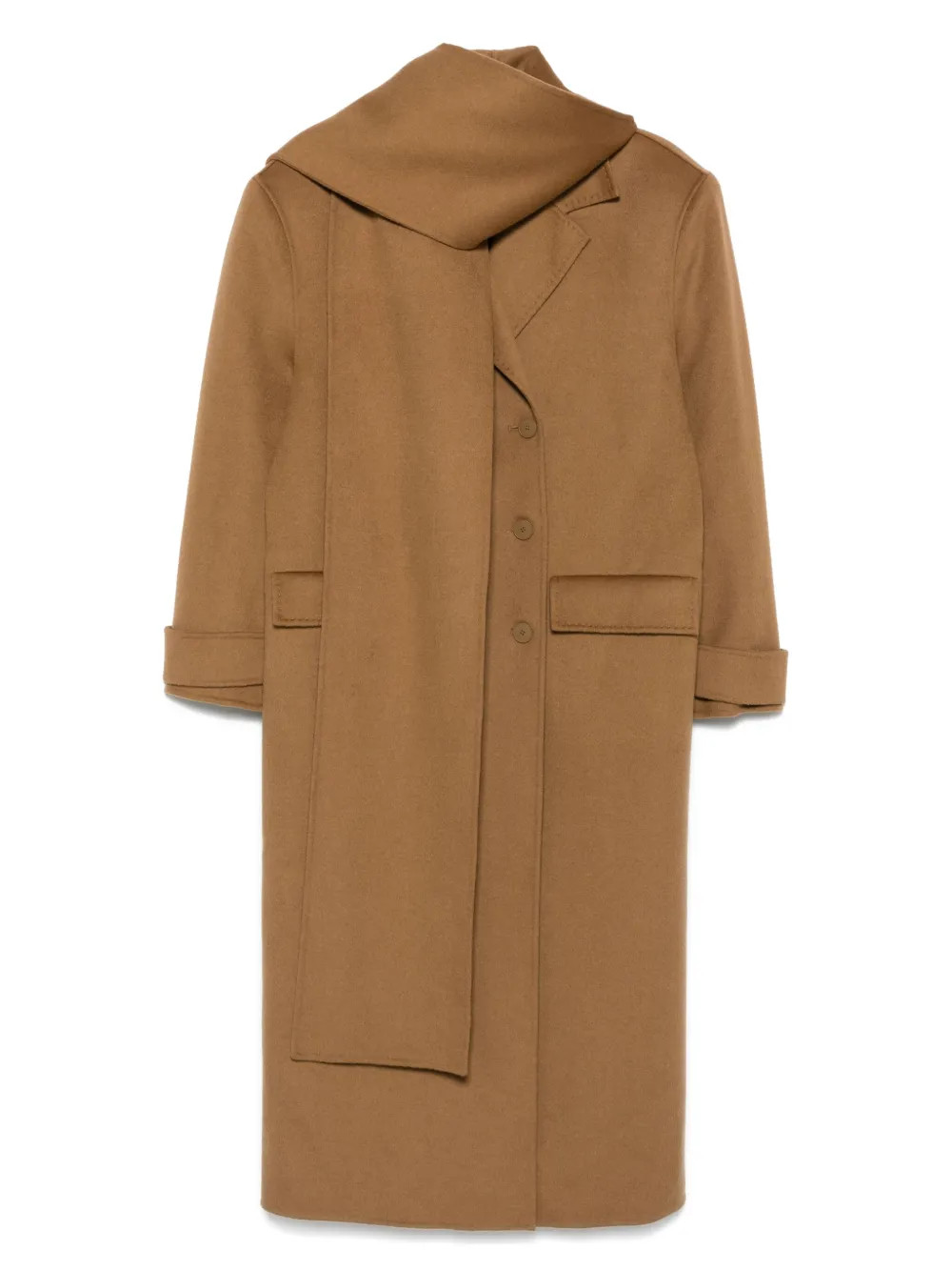 SANDRO brushed-wool Coat | Brown | FARFETCH | Farfetch Global