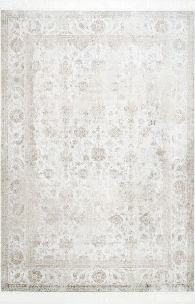 Nightscape Fading Floral Fringe Ivory Rug | Rugs USA