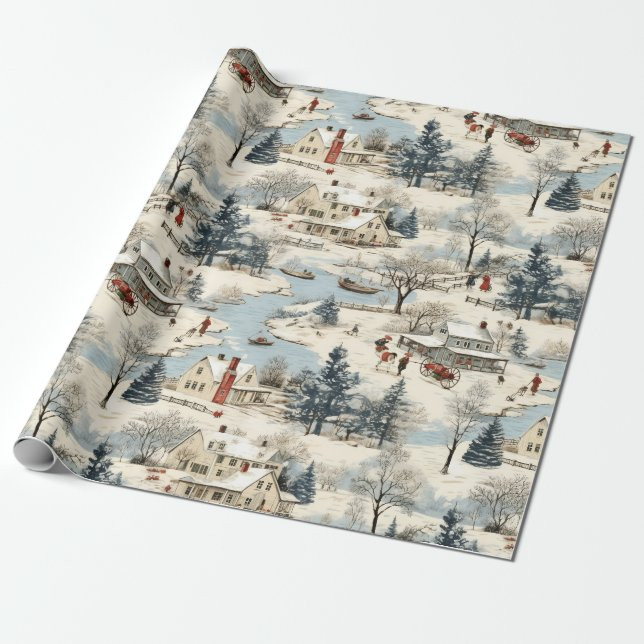 Christmas Village  Wrapping Paper | Zazzle | Zazzle
