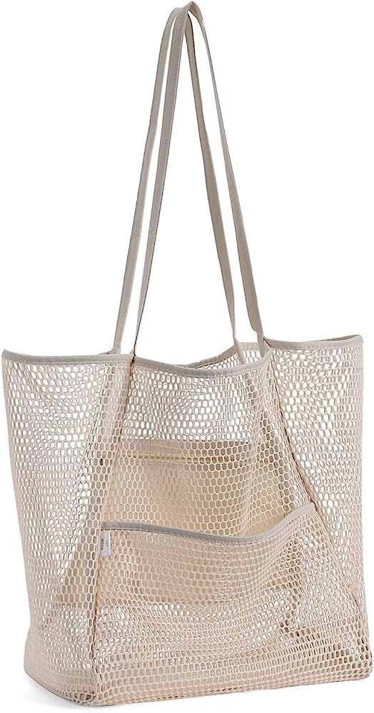 CLUCI Mesh Tote Bag Beach Tote Bag Essentials For Women Shoulder Handbags | Amazon (US)