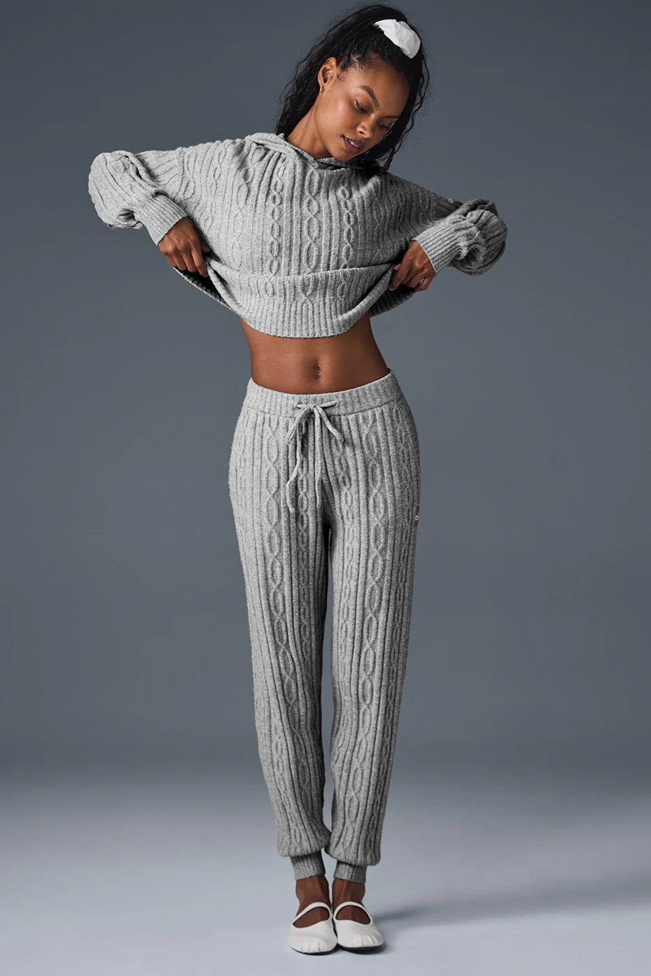 Cable Knit Winter Bliss Pant - Athletic Heather Grey | Alo Yoga (US)