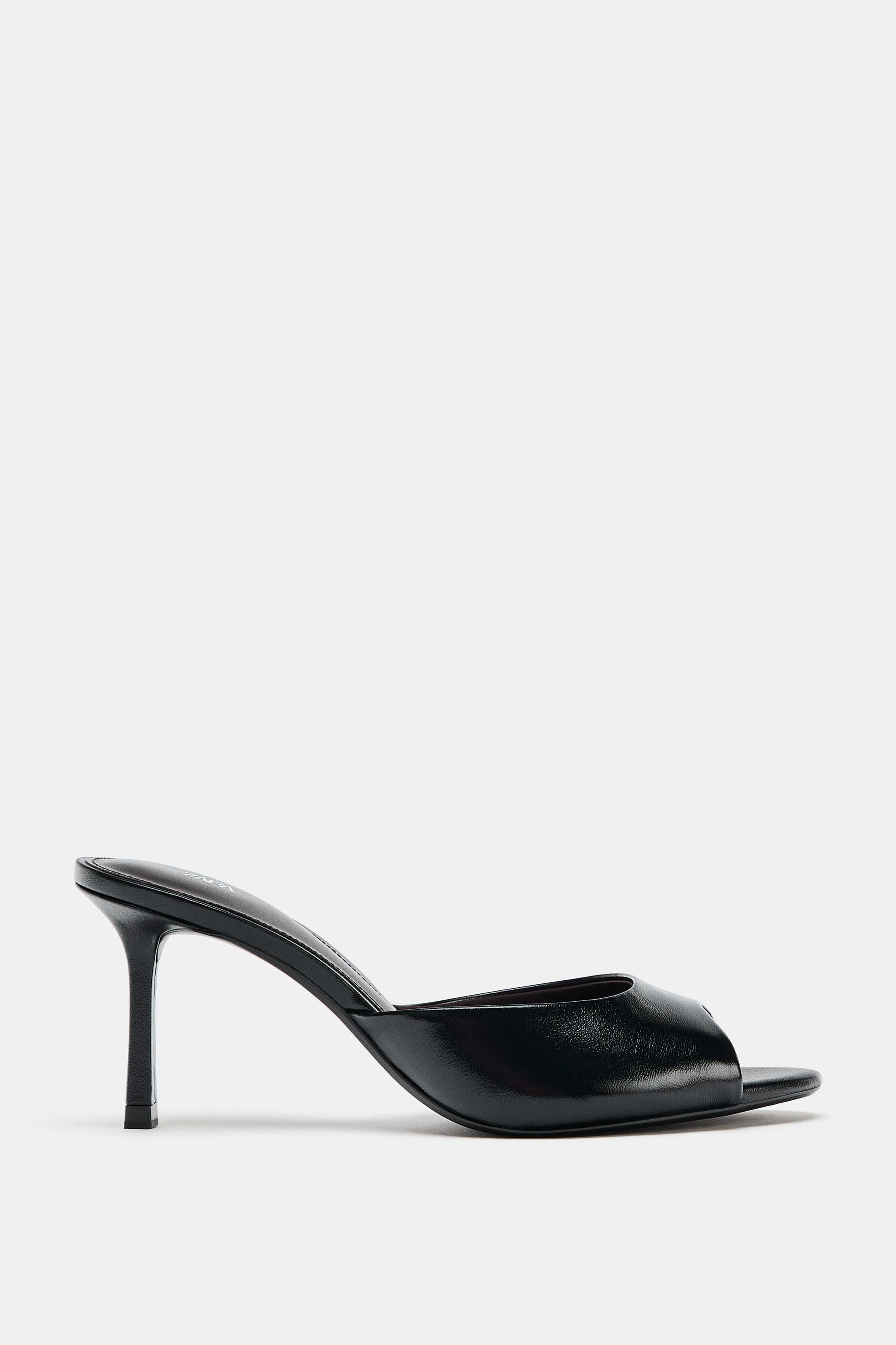LEATHER SLINGBACK SANDALS | Zara US