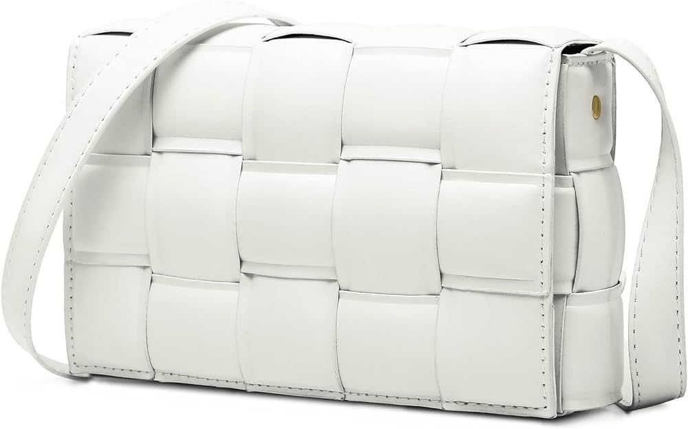 Woven Crossbody Bags for Women Small Shoulder Cassette bag White Purse | Amazon (CA)