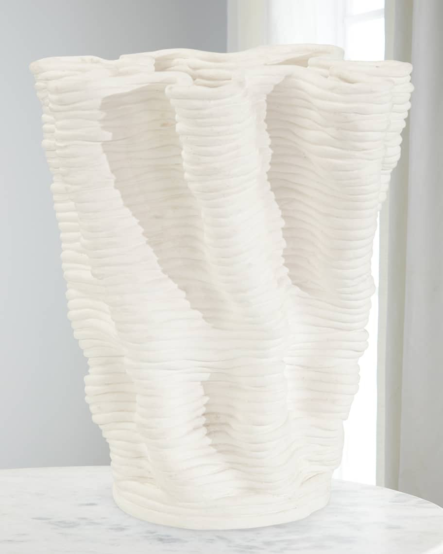 John-Richard Collection Powder White Porcelain Vase | Neiman Marcus