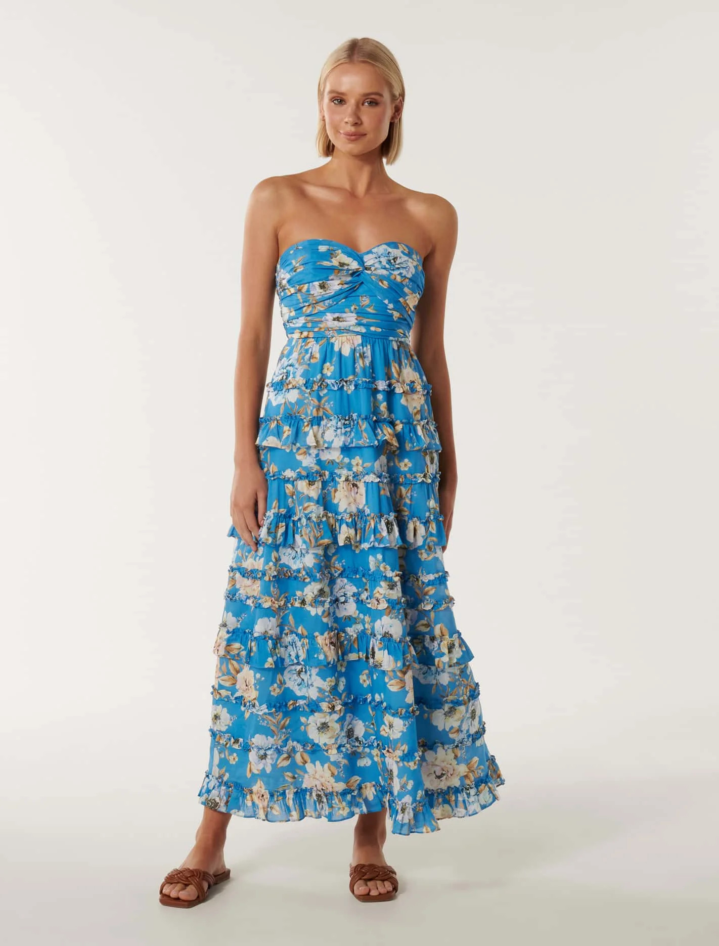 Floreto Strapless Ruffle Maxi | Forever New (UK & IE)