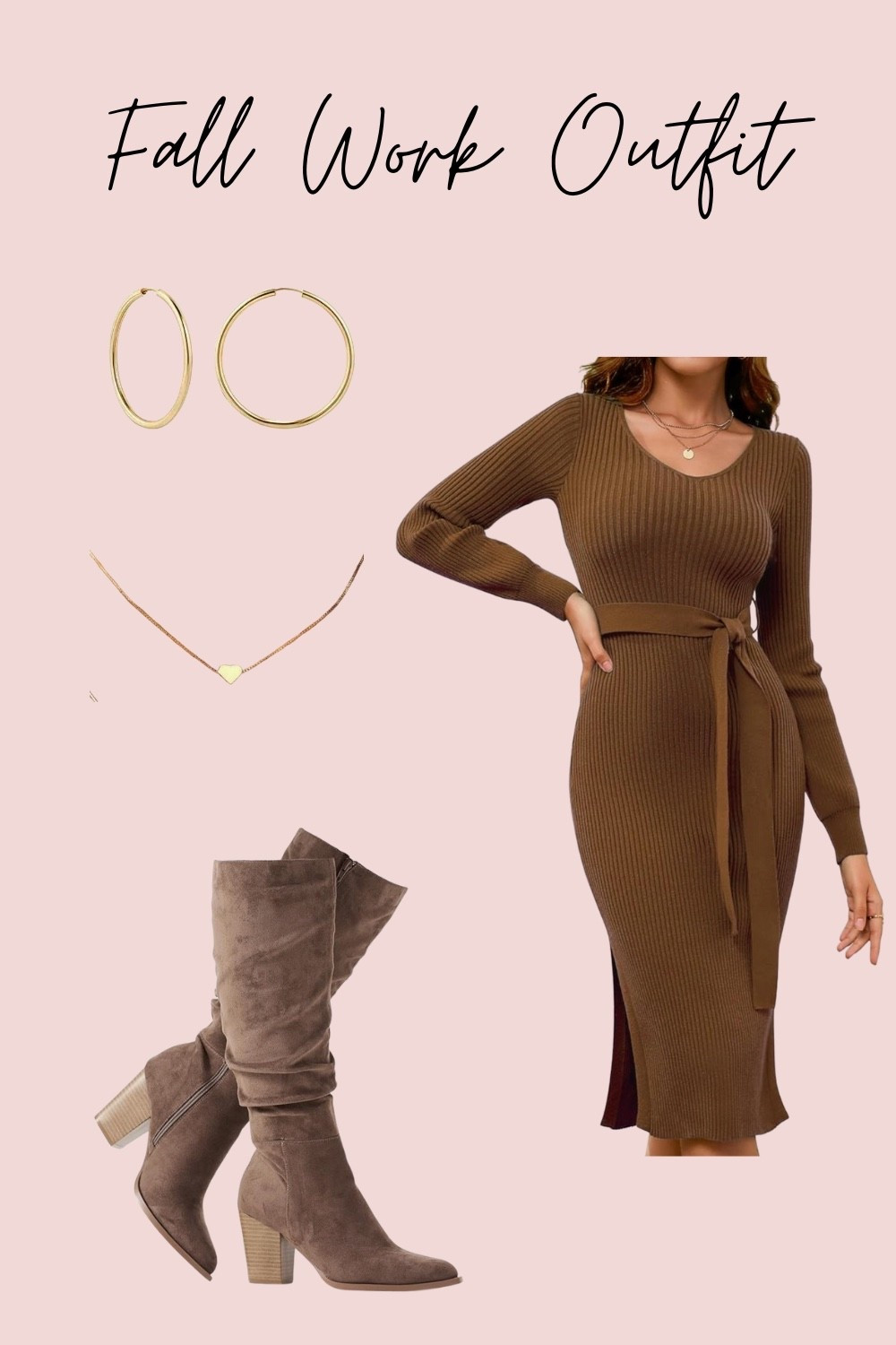 Fall wear. Fall Fashion. Fall Fashion. Fashion. Fall Outfit. Boots. Sweater. Slacks. Work outfit. Booties. Ankle boots. Accessories. Earrings. Chain. 

#LTKgrwm #LTKootd #LTKSeasonal