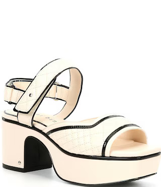 Gianni Bini Zoeyy Quilted Leather Square Toe Platform Sandals | Dillard's | Dillard's