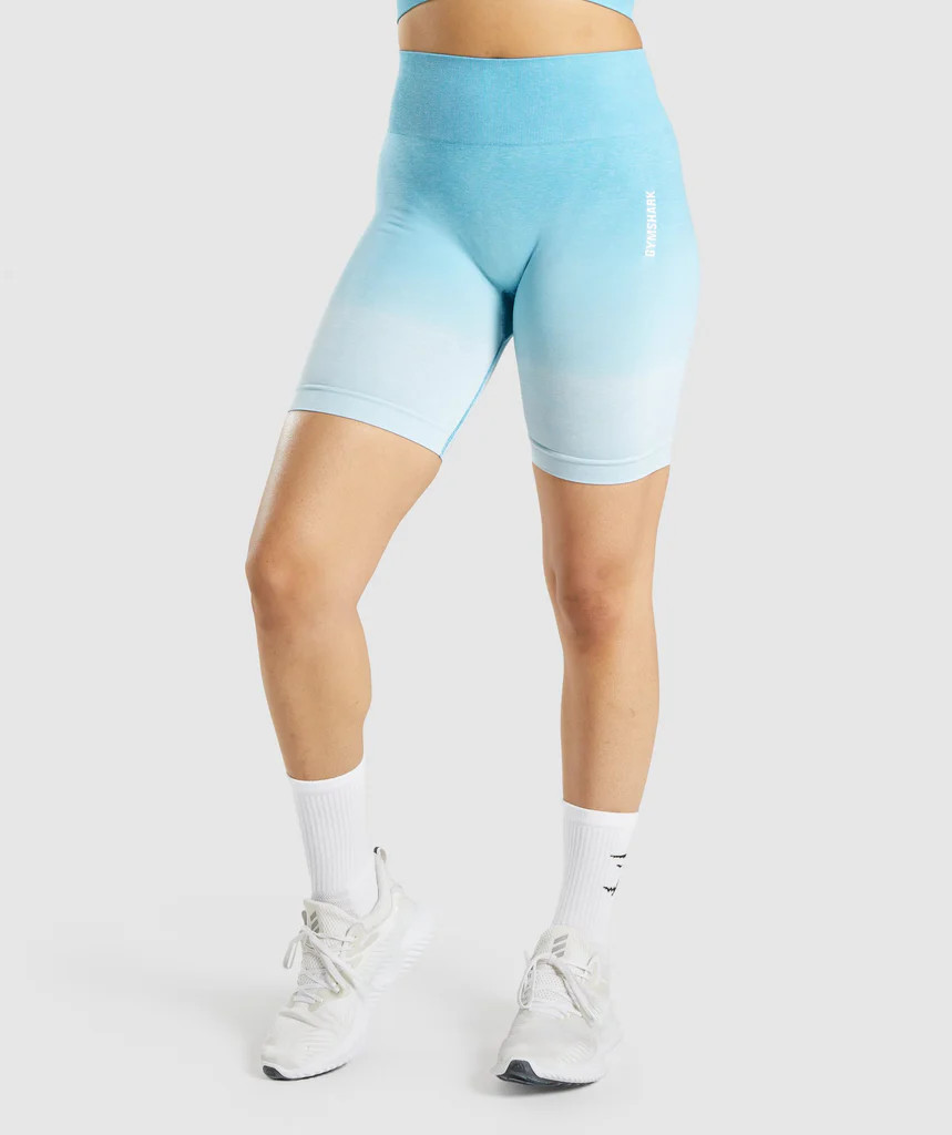 Gymshark Adapt Ombre Seamless Shorts - Light Blue Marl/Light Blue | Gymshark (Global)