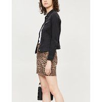 The Mini high-waist leopard-print denim skirt | Selfridges