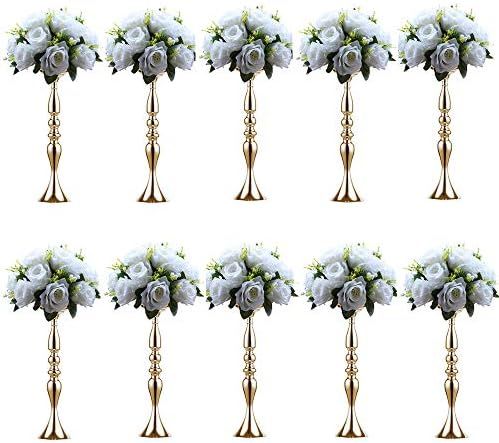 NUPTIO Vases for Centerpieces 10 Pcs Gold Vases Wedding Centerpieces for Tables Versatile Metal F... | Amazon (US)