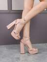 Women Minimalist Chunky Heeled Ankle Strap Sandals, Fashion Summer Heeled Sandals | SHEIN