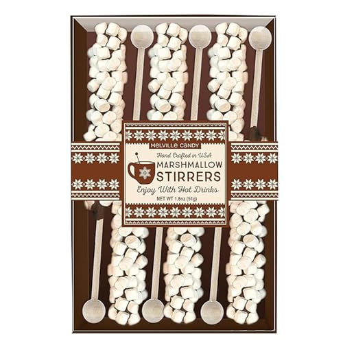 Melville Candy, Mini Marshmallow Dipped Chocolate Stirrers Gift Set, Count of 6 | Amazon (US)