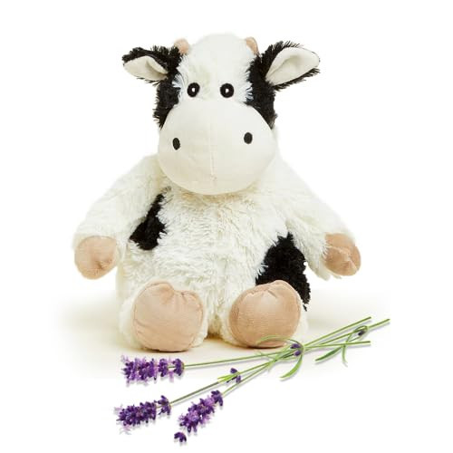warmies Junior Microwavable & Weighted Stuffed Animals, Black and White Cow - Heated Stuffed Animal Plushie for Warmth & Comfort - Cute Soft Plush Toys for Adults & Children | Amazon (US)