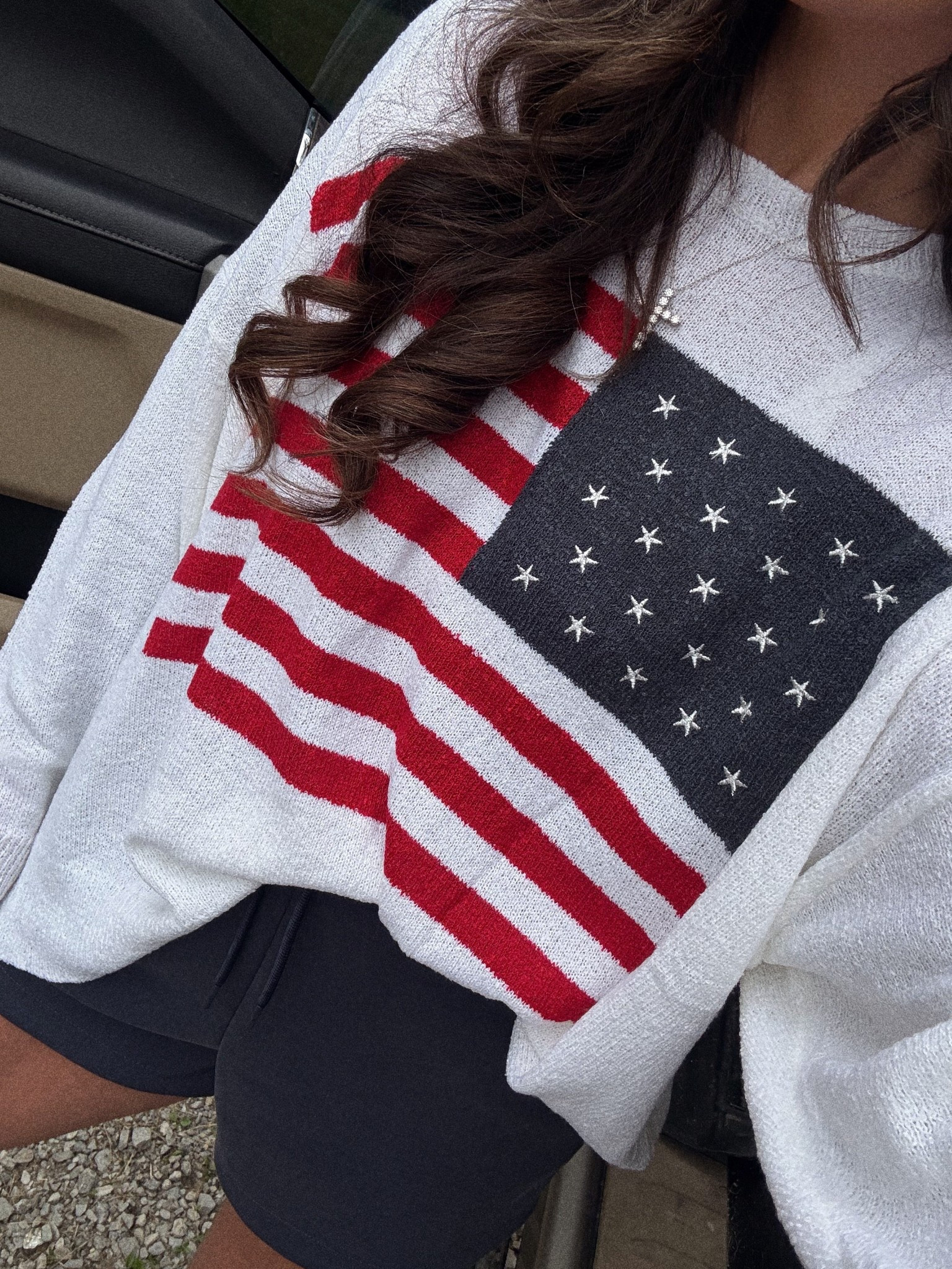 American flag sweater! 

It is pricey but I wear it all the time and it’s super lightweight ! Tried to link some similar 

#LTKMidsize #LTKSummerEdit