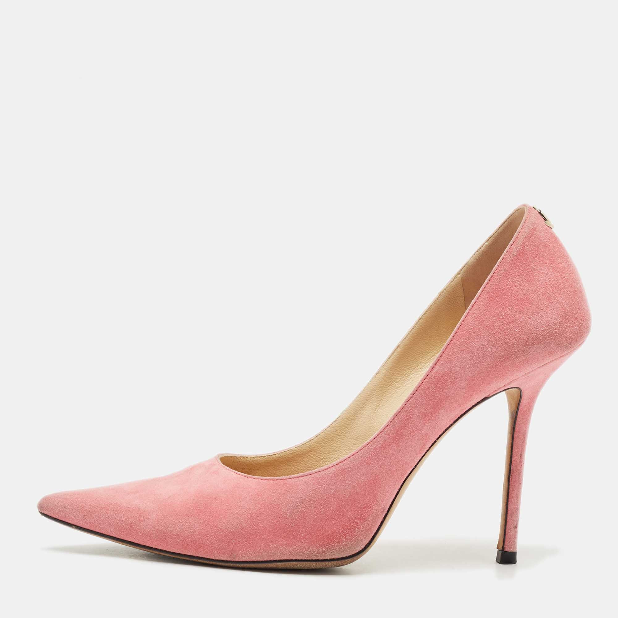 Jimmy Choo Pink Suede Love Pointed Toe Pumps | Shop Simon