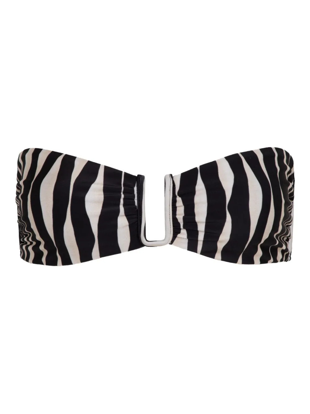 Lenny Niemeyer zebra-print bandeau bikini top - Black | Farfetch Global