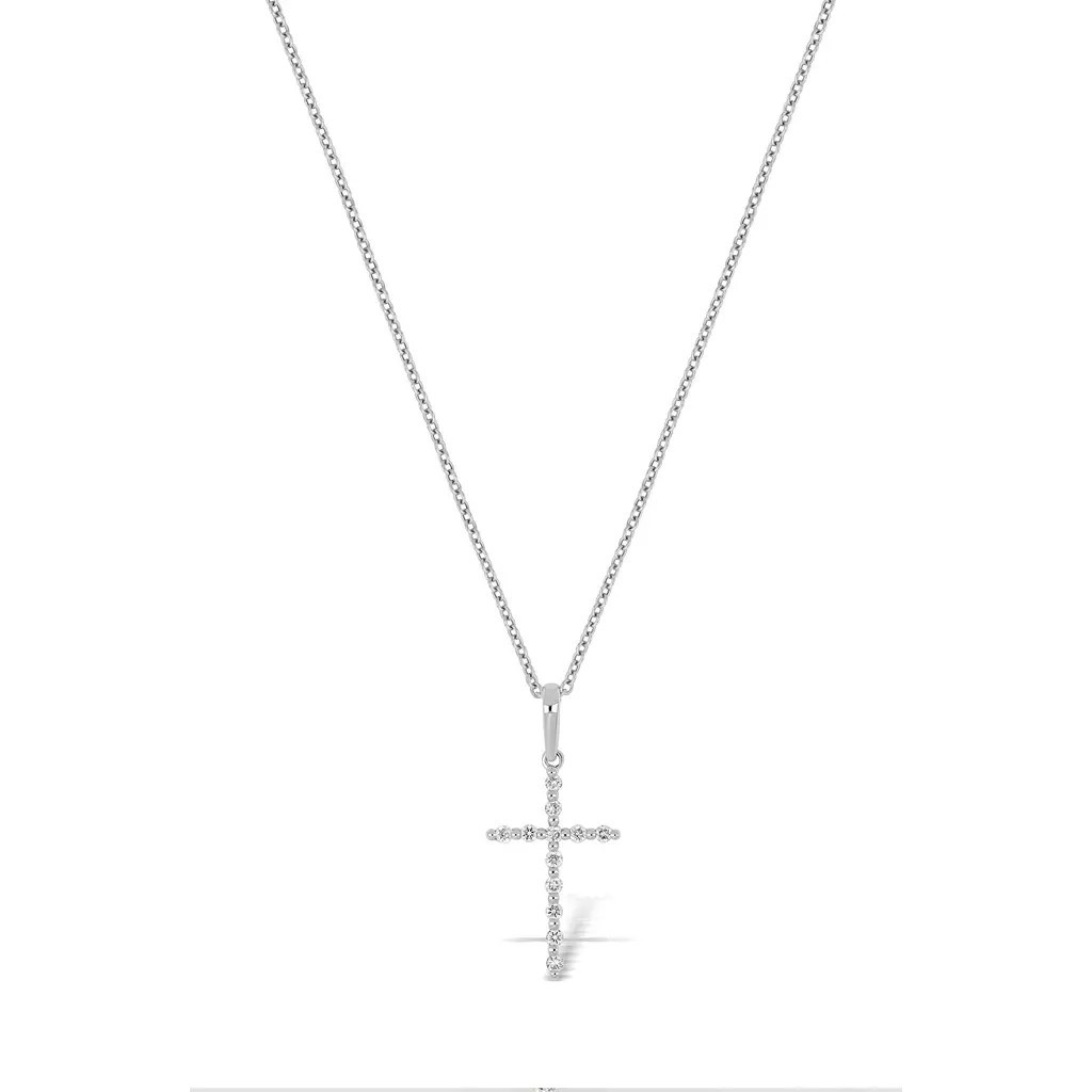 Bony Levy Diamond Cross Pendant Necklace in White Gold at Nordstrom | Nordstrom