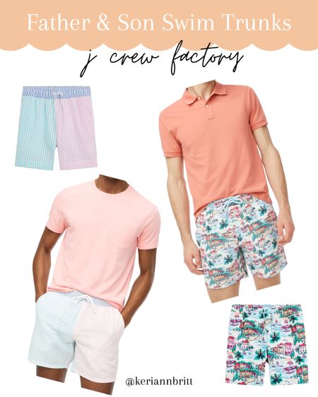 J Crew Factory - Dad and Son Matching Swim Trunks 

#LTKMens #LTKFamily #LTKKids