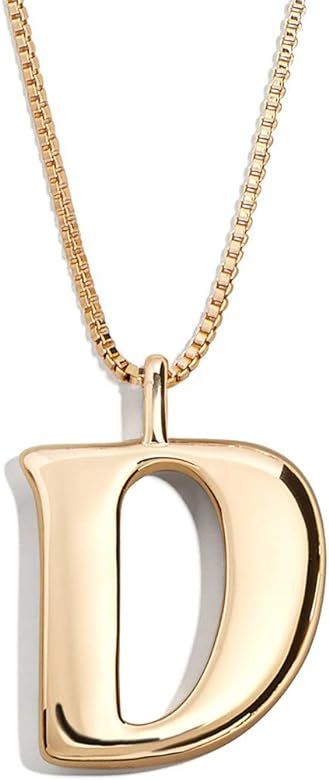 Initial Necklace for Women 26 Letters Tiny A-Z 18k Gold Plate Pendant Handmade Long Chain Monogra... | Amazon (US)