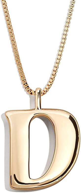 Initial Necklace for Women 26 Letters Tiny A-Z 18k Gold Plate Pendant Handmade Long Chain Monogra... | Amazon (US)