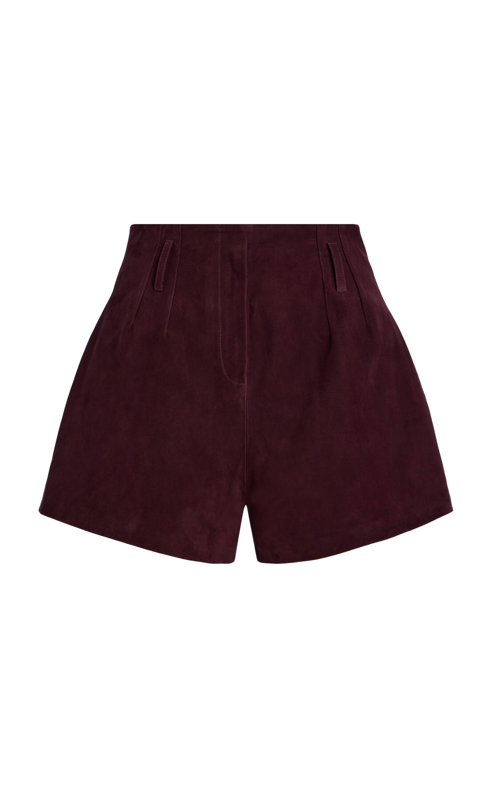 The Frankie Shop - Lise Suede Shorts - Burgundy - L - Moda Operandi | Moda Operandi (Global)