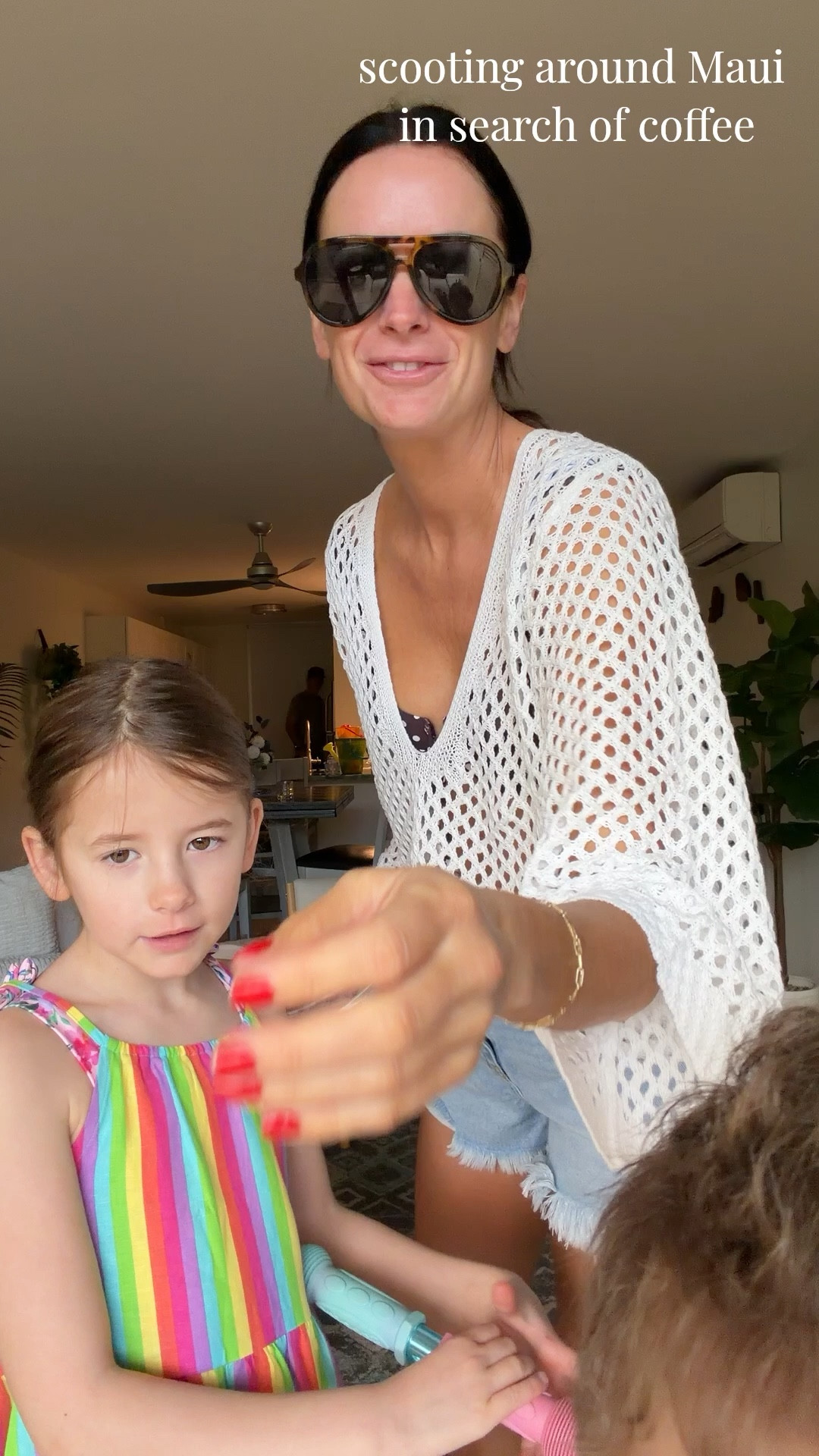 Taking the scooters to find some coffee on our first morning in Maui. 