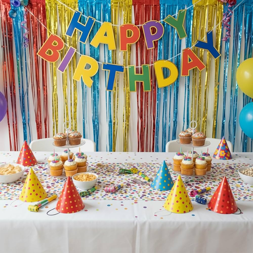PapaKit Large Happy Birthday Premium Bunting Banner Decoration Baby Boy Girl Adult Party Supply (... | Amazon (US)
