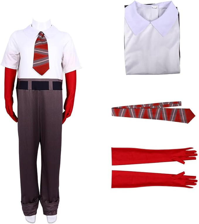 Boys Anger Costume Kids Cosplay Anger Suit Tie Gloves Halloween Outfits | Amazon (US)