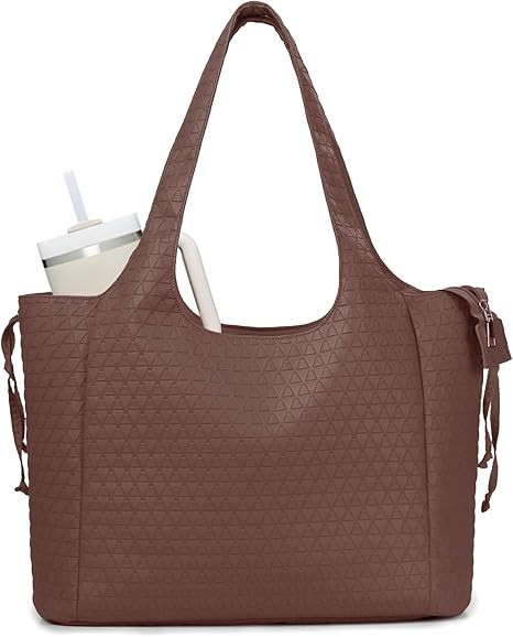 Wandering Nature Tote Bag for Women, Laptop Work Bag with 2 Cup Holders, Leather Purses and Handb... | Amazon (US)