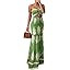 CHICME Floral Printed Vacation Dress Halter Tie Ruched Shirred Bandeau Party Dress Slim Ruffle He... | Amazon (US)