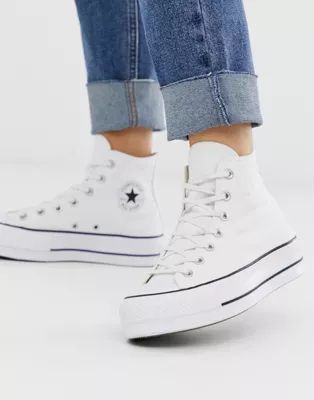 Converse Chuck Taylor All Star Hi Lift sneakers in white | ASOS (Global)