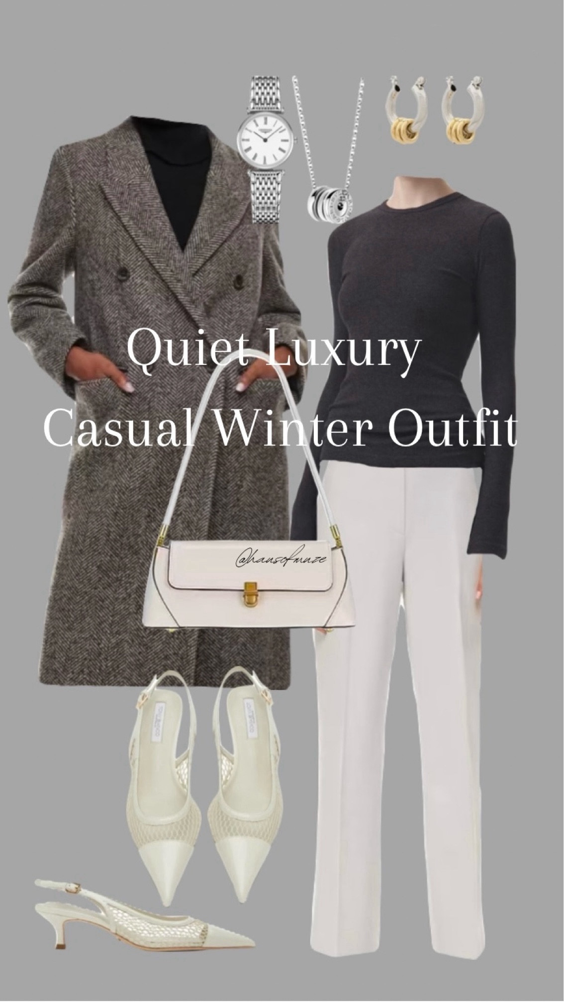Old Money Aesthetics -a timeless casual wardrobe look

Mixing some mid tier affordable fashion with investment pieces. 

Parisian style handbag 
White trousers
Wool coat
Old money winter outfit inspo
Two tone accessories
Silver watch 
Tissot watch
Tony Bianca heels
Aritzia coat
Silver time piece
White cap toe kitten heels
Quiet luxury casual outfit idea
Casual winter outfit 
Off white kitten heels 

#LTKstyletip #LTKworkwear #LTKshoecrush