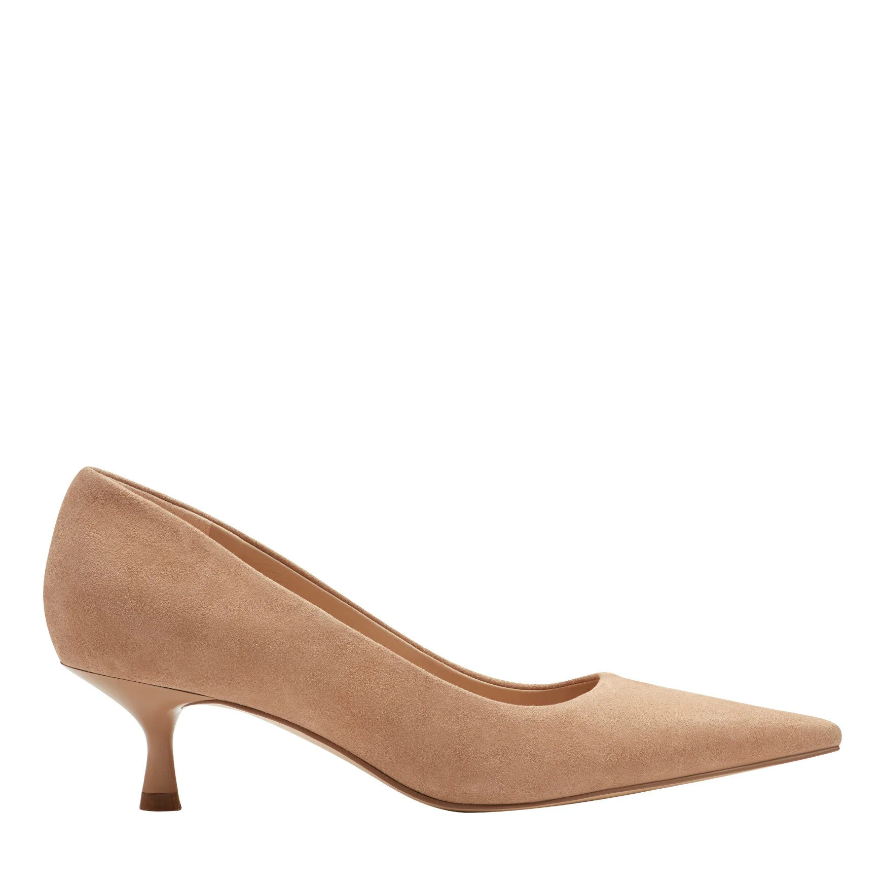 Women's Calynna Leather Kitten Heel Pump - Natural Suede | Marc Fisher Footwear | Marc Fisher